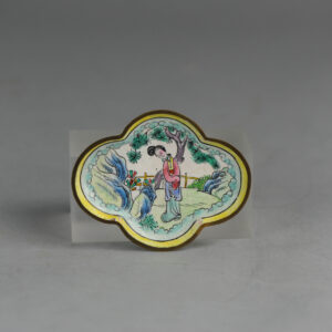 20th c Chinese Ennameled Bronze Tray. Canton