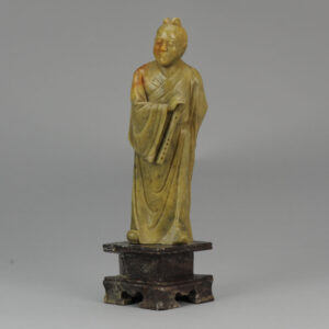 Ca 1900 Chinese Soapstone Statue on foot figure Wise Men Antique