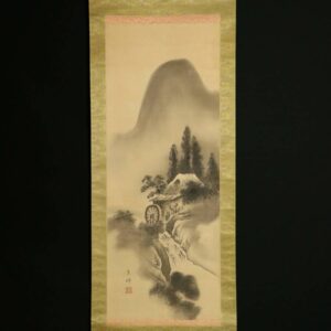 Lovely Nihonga Scene Meiji/Taisho Period Scroll Japan Artist Painting