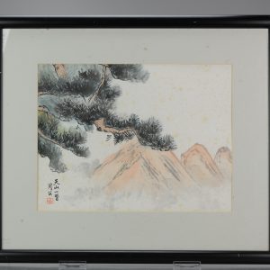 Lovely 19th or early 20th Century Landscape Painting China Artist Painted Pine Tree