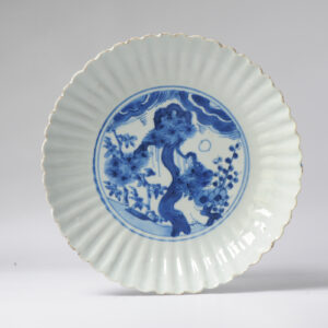 Antique Chinese 16/17C Chinese Porcelain Kraak Plate Three Friends of Winter