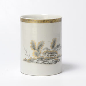 Antique 18C Chinese Porcelain Tankard Mug China Encre de Chine Grisaille