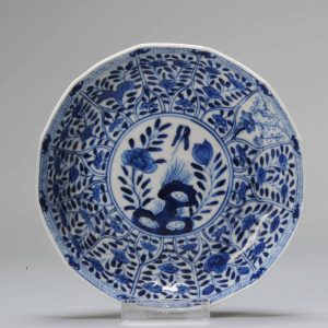 19C Kangxi Revival Chinese porcelain dish Parsley Kangxi Marked