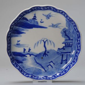 Antique Meiji/Taisho period Japanese Porcelain Kaiseki set Plates with  Japan 19th/20th century