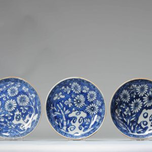 Kosometsuke Antique Chinese 17c Ming Dynasty Plates China Porcelain Blue and White