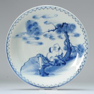 Rare Ca 1600-1640 Chinese Porcelain Ming Period Kosometsuke Plate Arhat