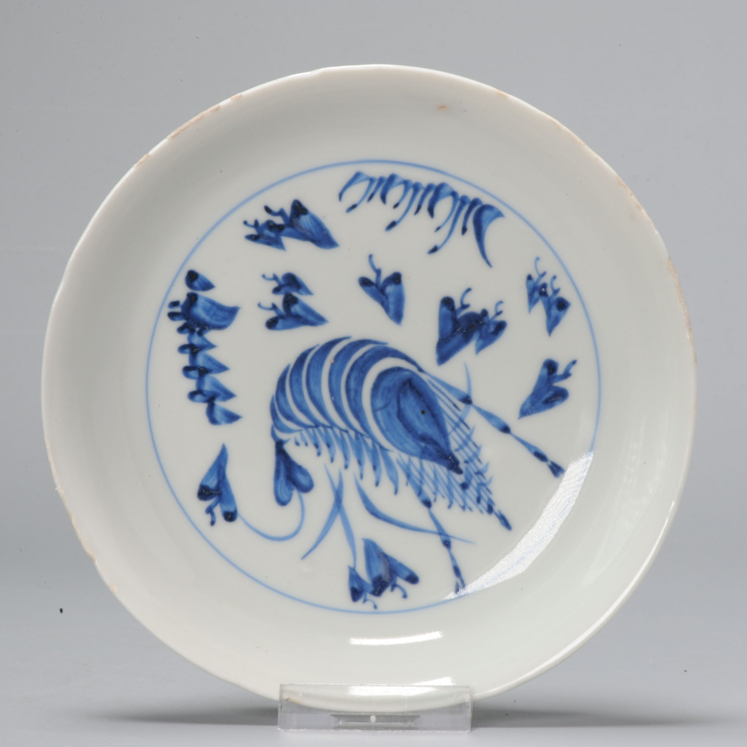 Rare Ca 1600-1660 Chinese Porcelain Ming Period Kosometsuke Plate Shrimp