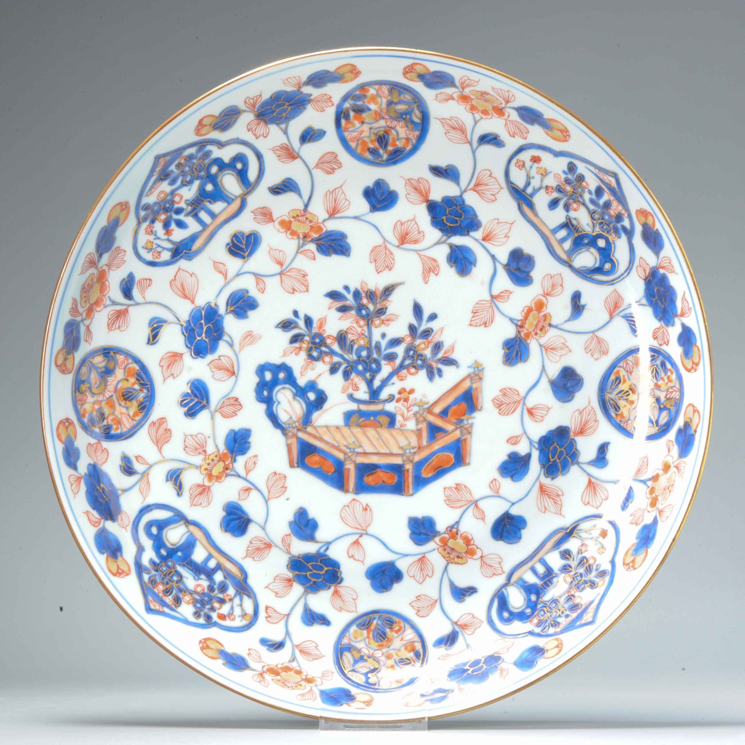 37CM A Beautiful Chinese Porcelain Kangxi period Imari Charger China Antique