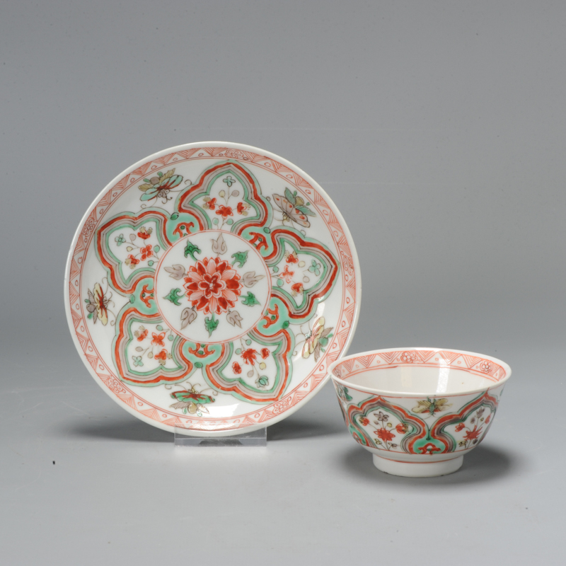 Antique  Famille Verte Kangxi period Tea Bowl SE Asia Chinese Porcelain