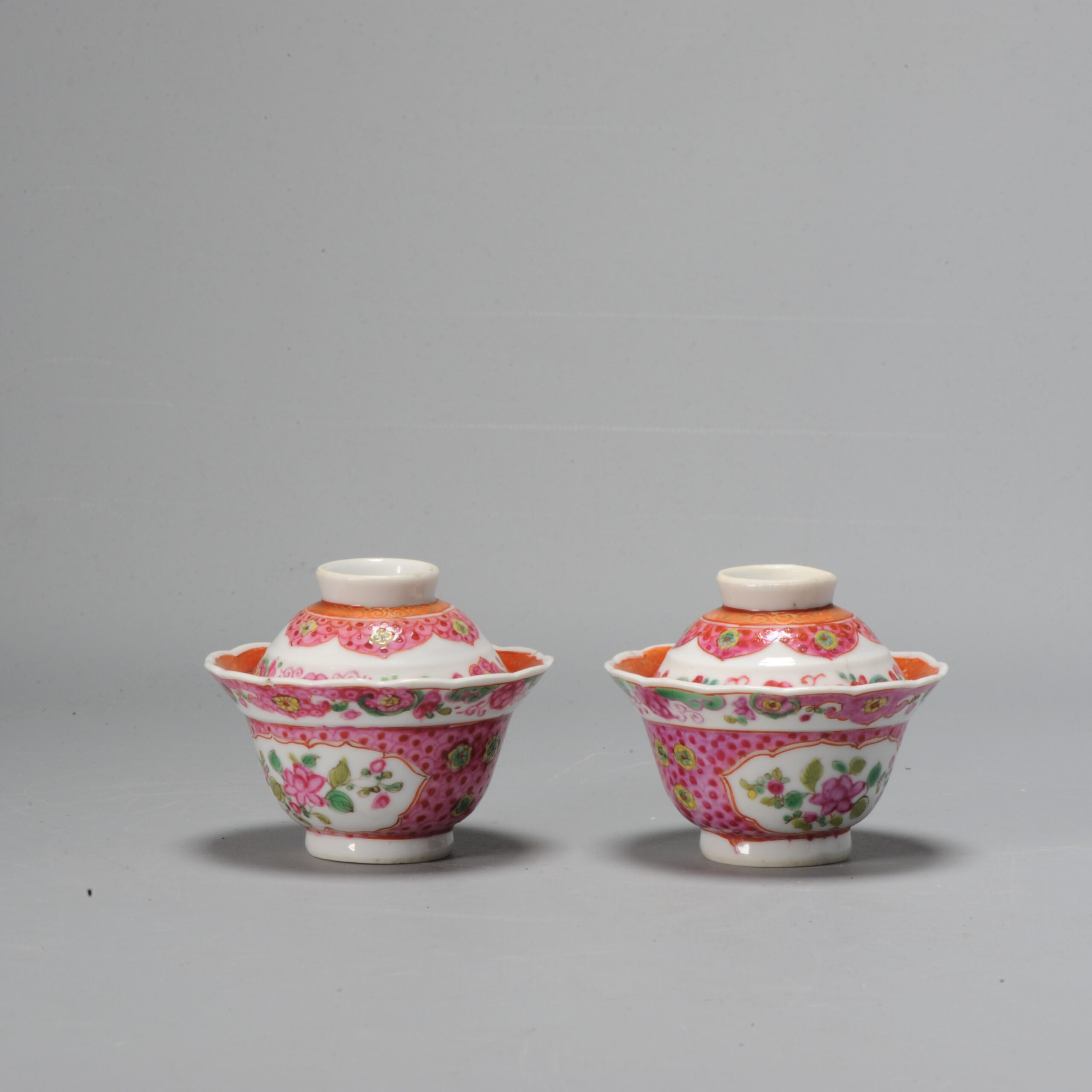 18th c Polychrome Chinese Porcelain Gaiwan Southeast Asia Miniature