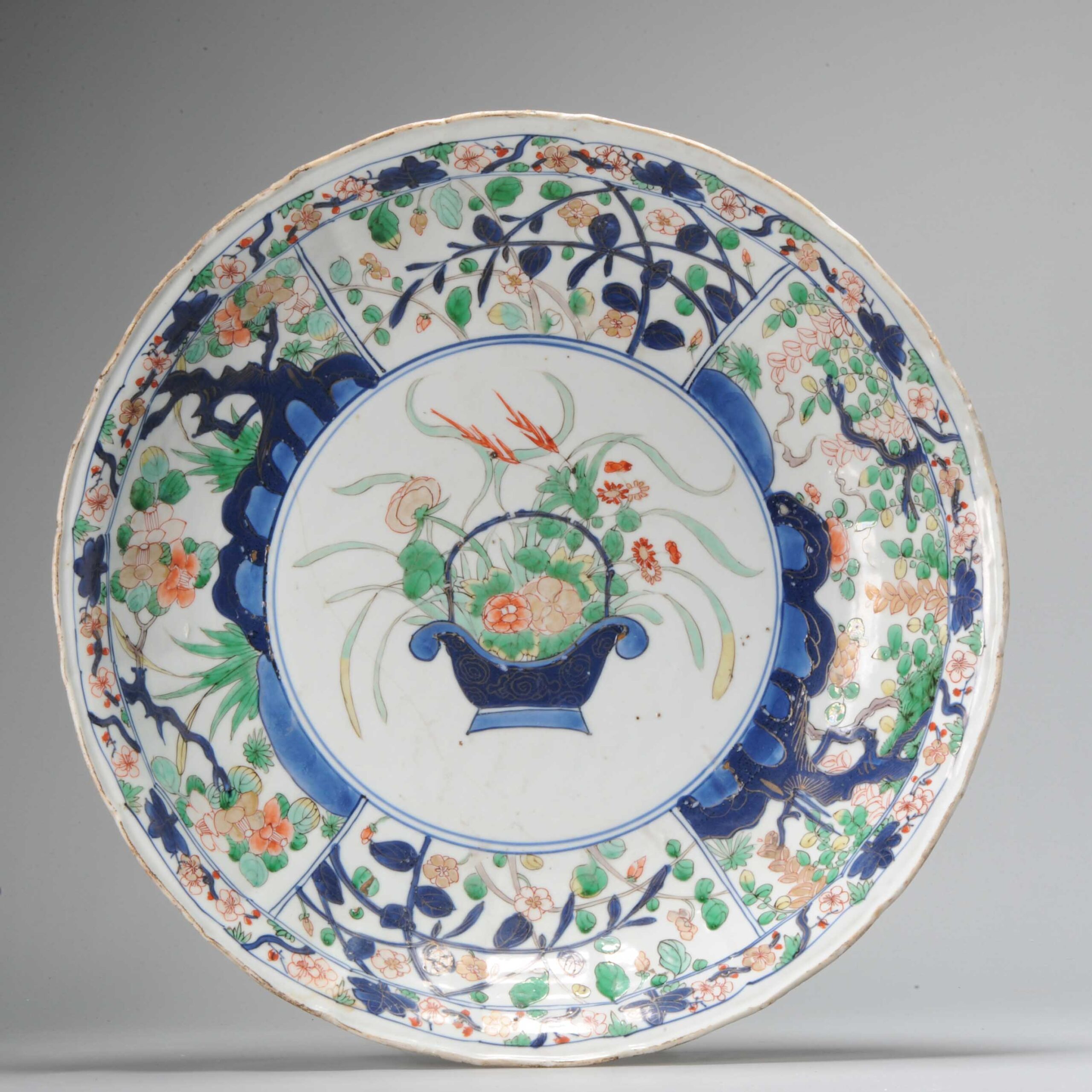 35CM Top Quality 18C Kangxi period Chinese Porcelain Famille Verte Wucai