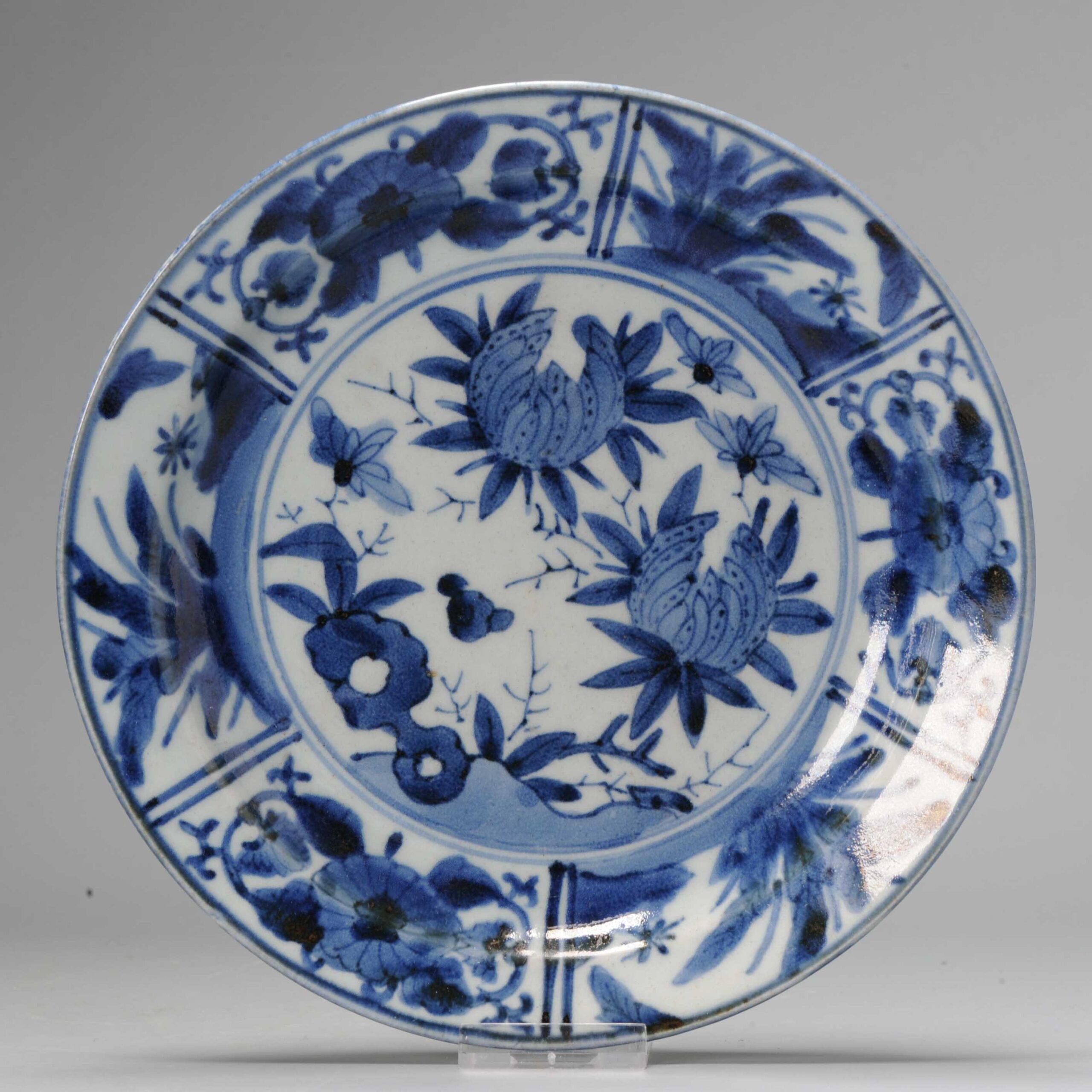 Antique Kraak Edo period 1680-1690 Japanese Porcelain Plate Rare Arita
