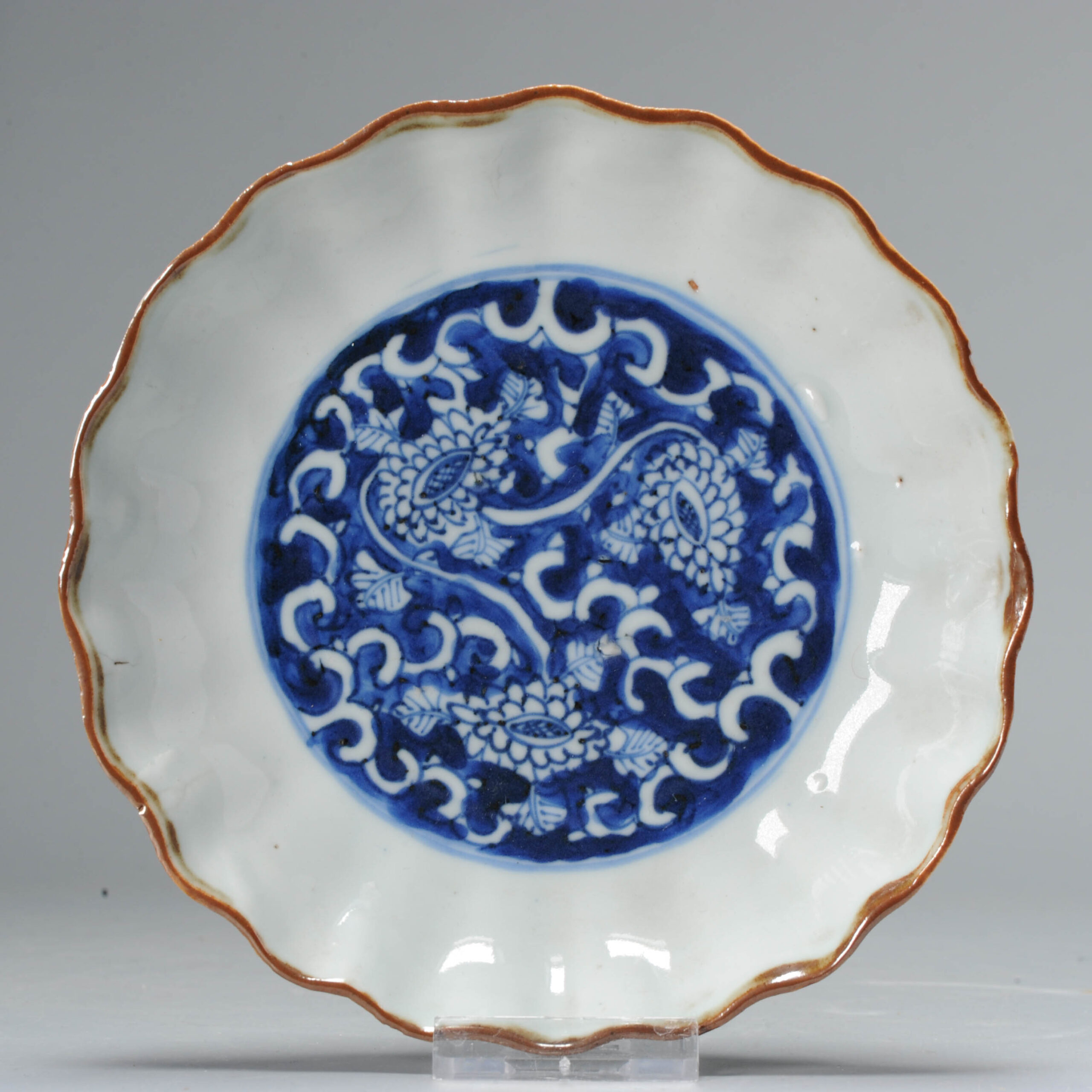Kosometsuke Antique 17c Ming Dynasty Chinese Porcelain Dish China Flowers