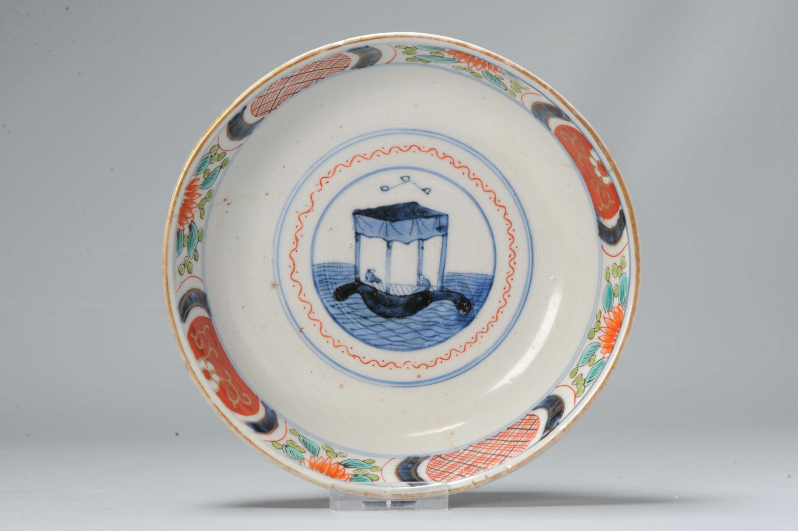 Antique 19th c Meji Period Imari Japanese Porcelain Bowl Arita Japan Marked