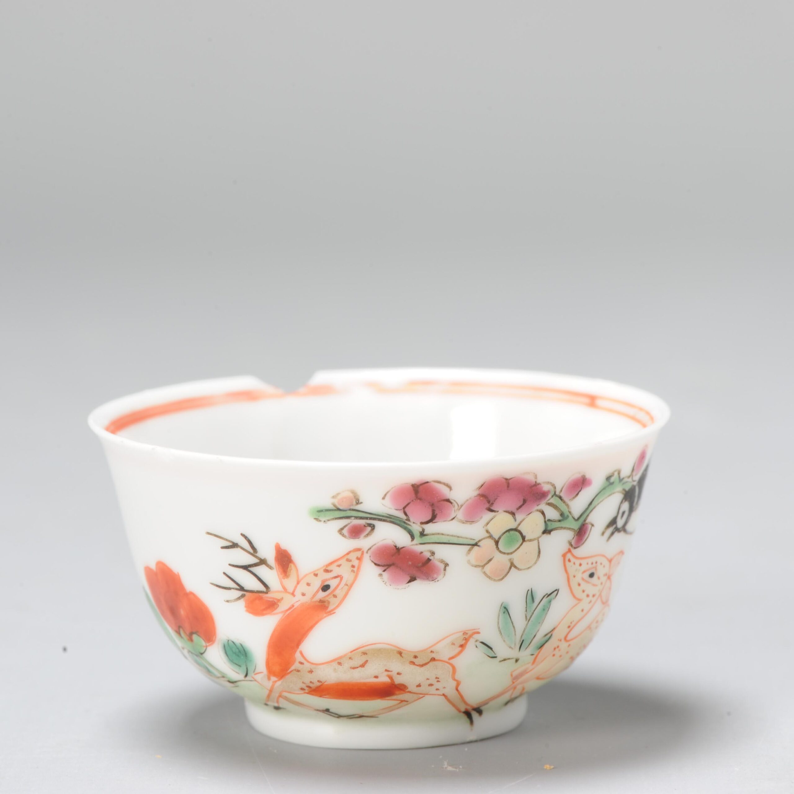 Yongzheng 18C Chinese Porcelain Large Tea Bowl Fencai Qing Qianlong