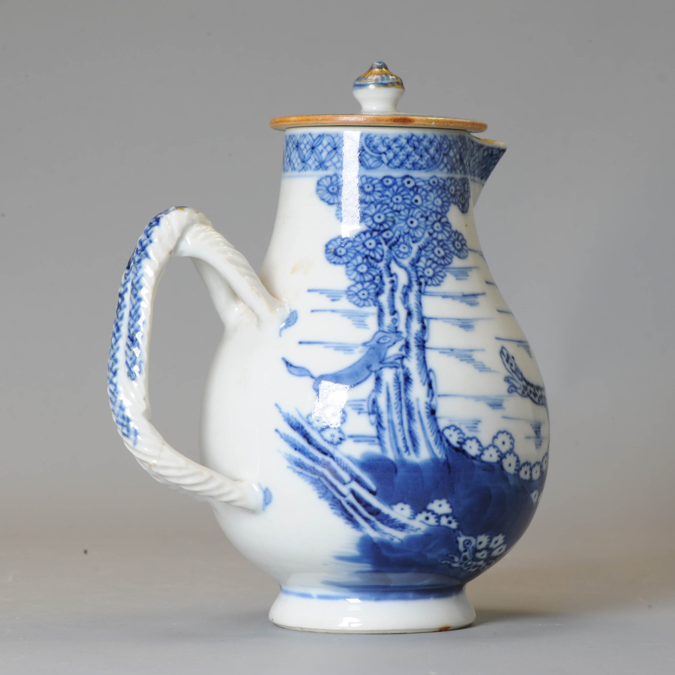 Antique 18C Chinese Porcelain Chine de Commande Jug HUNTING Scene Qianlong
