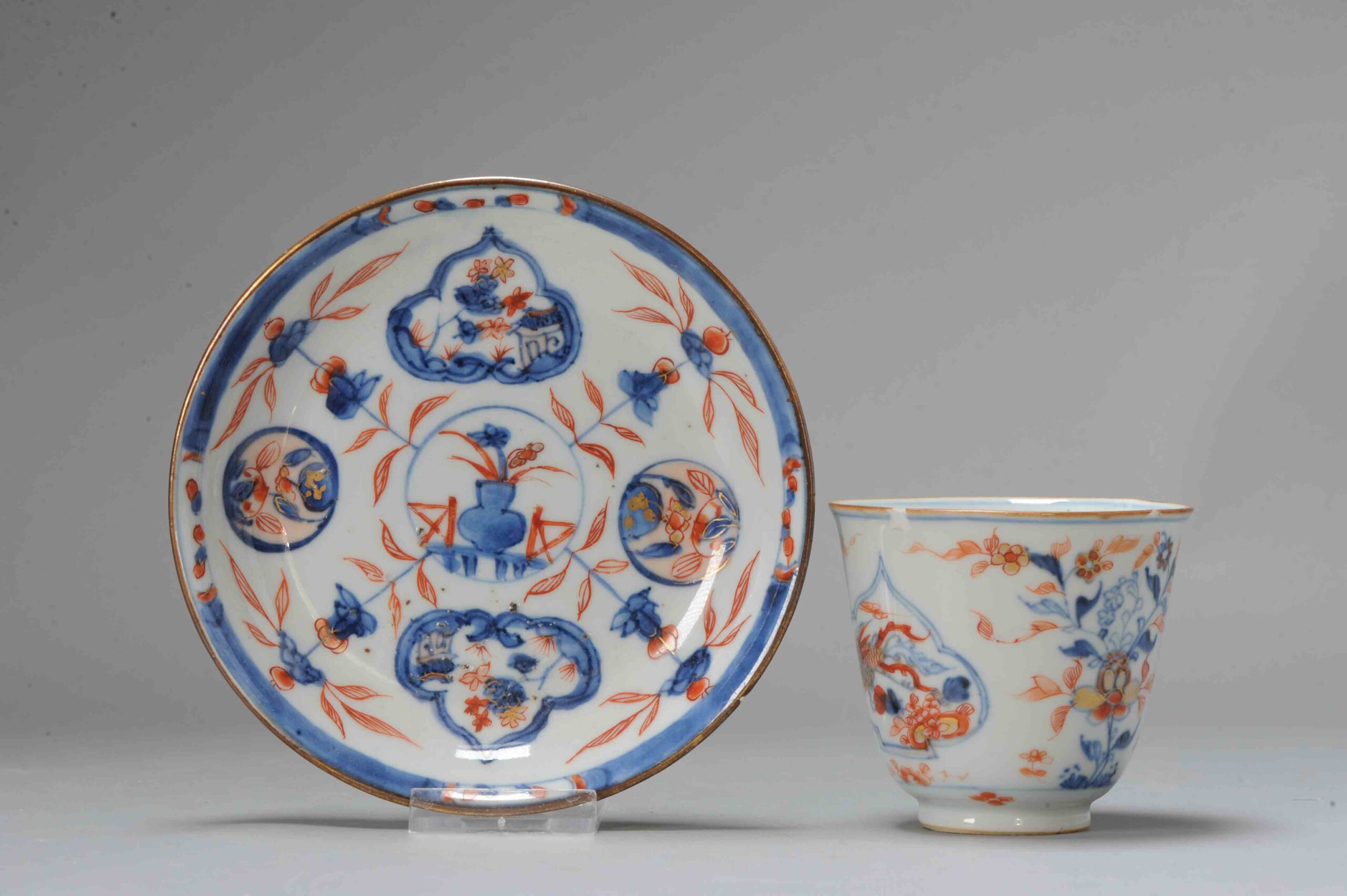 Antique Chinese Porcelain Kangxi period Chocolate Cup Bowl Floral Imari